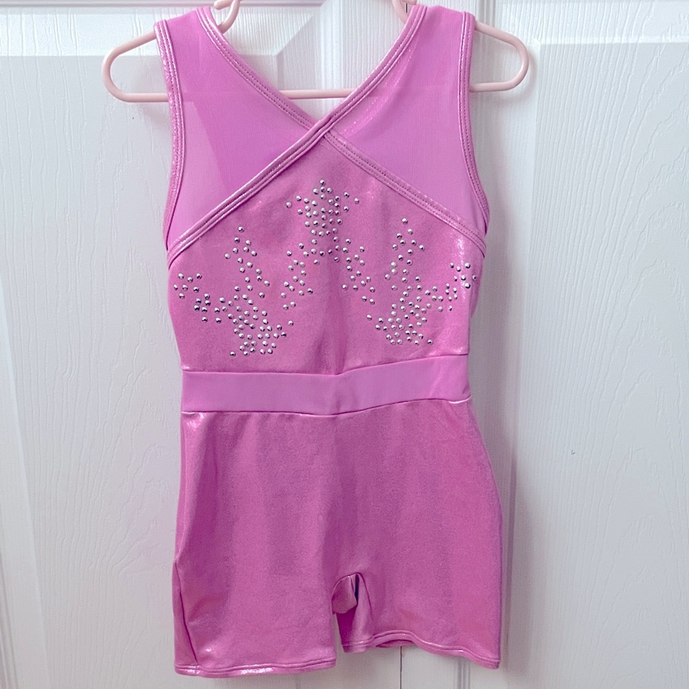 Cat & Jack Pink Dance Costume with Silver Accents